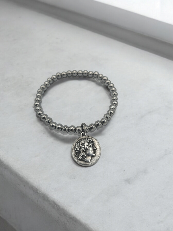 Grecian coin bracelet